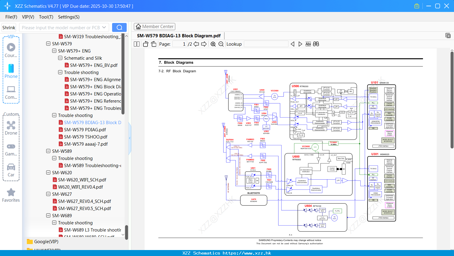Samsung SM-W579 BDIAG-13 Block Diagram